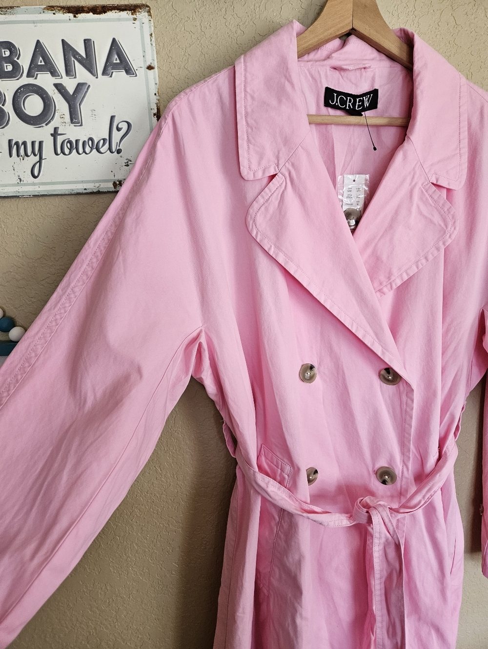 Soft Pink Trench Coat J. Crew Preppy Dopamine Minimalist Career - Picture 6 of 10